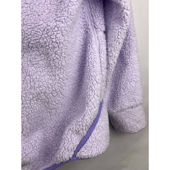 Athleta Girl Hooded Sherpa Pullover, Lavender Purple Fleece Cozy Kangaroo Pocket - Picture 9 of 16